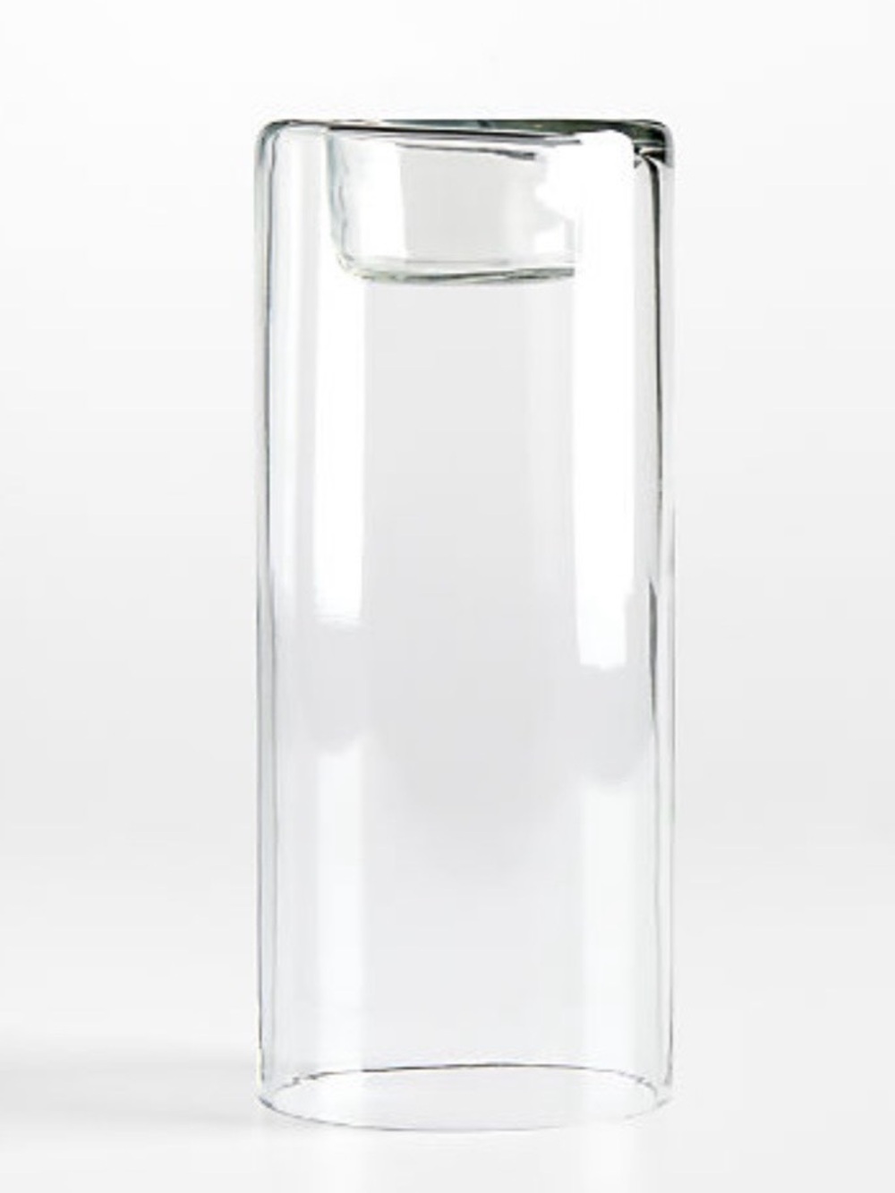 New! Crate&Barrel Large Clear Glass Tall Cylinder Candle Holder Large 8.25” - Picture 3 of 4
